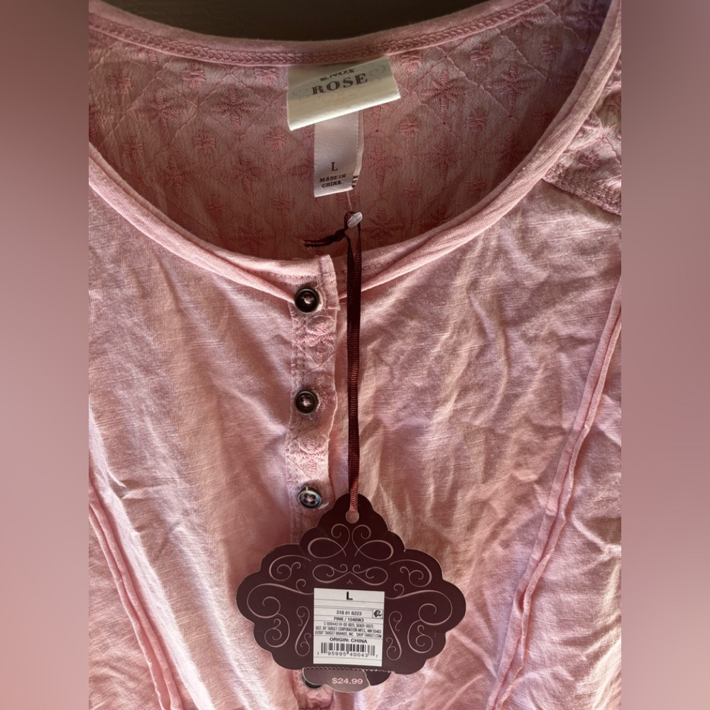 Pink Button-Front Top - Picture 3 of 5